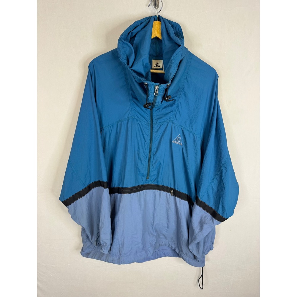 Vintage Nike‎ ACG Anorak Windbreaker Jacket Blue Colorblock S50711USH Mens Large